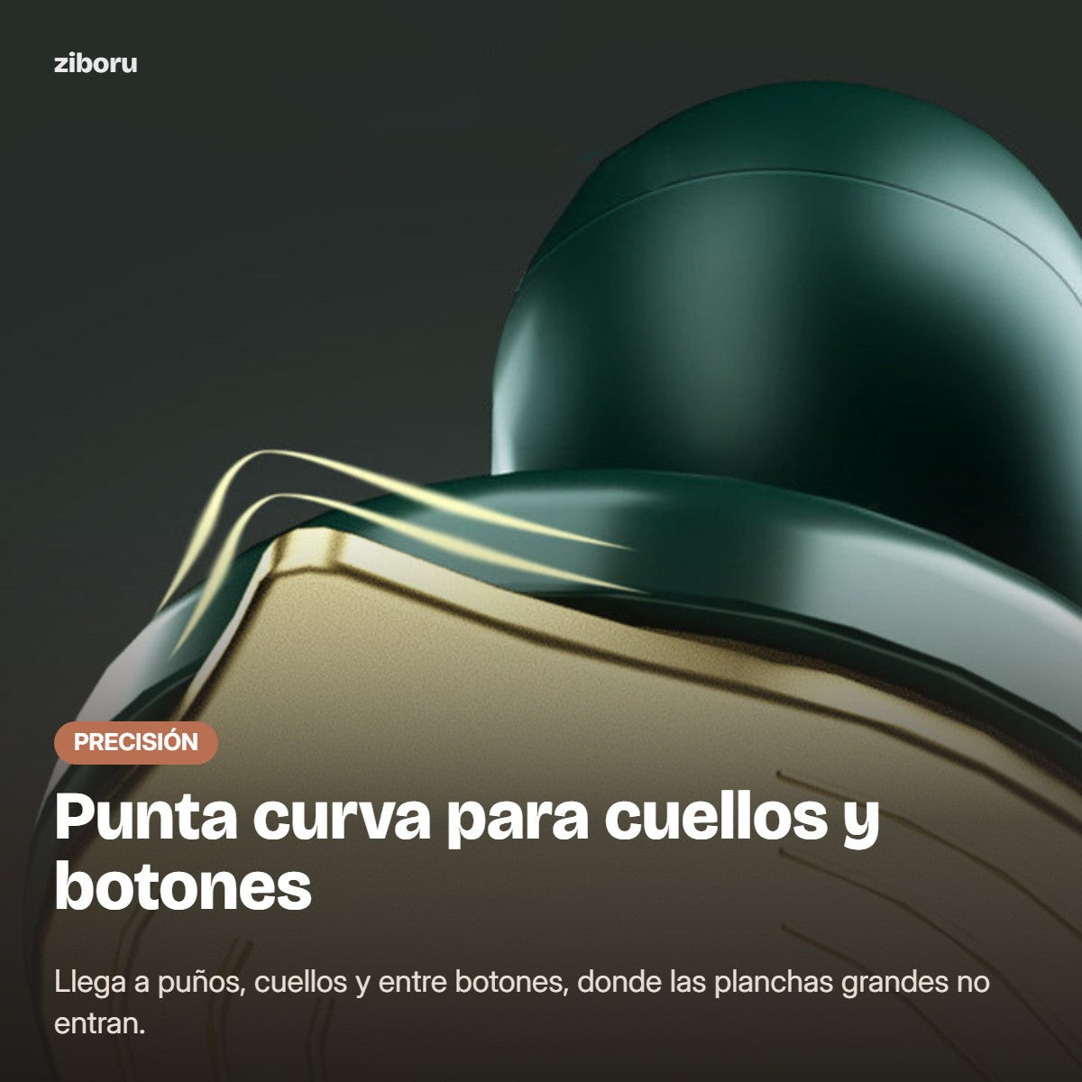 Punta curva para cuellos y botones
